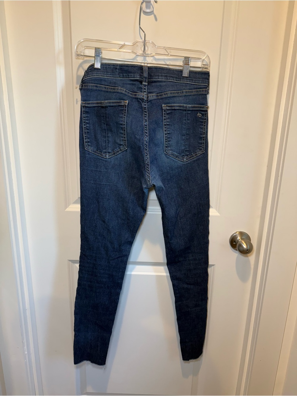 rag & bone 10” Ankle Skinny Raw Hem Dark Wash Stretch Jeans Size 28 - Picture 4 of 4